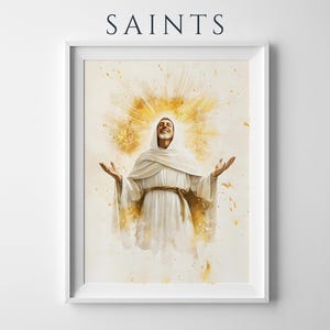Saint Bernard of Clairvaux Framed Poster | Minimalist Catholic Wall Art image 1
