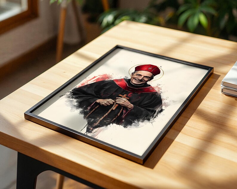 Saint Charles Borromeo Framed Poster | Modern Catholic Wall Art image 10