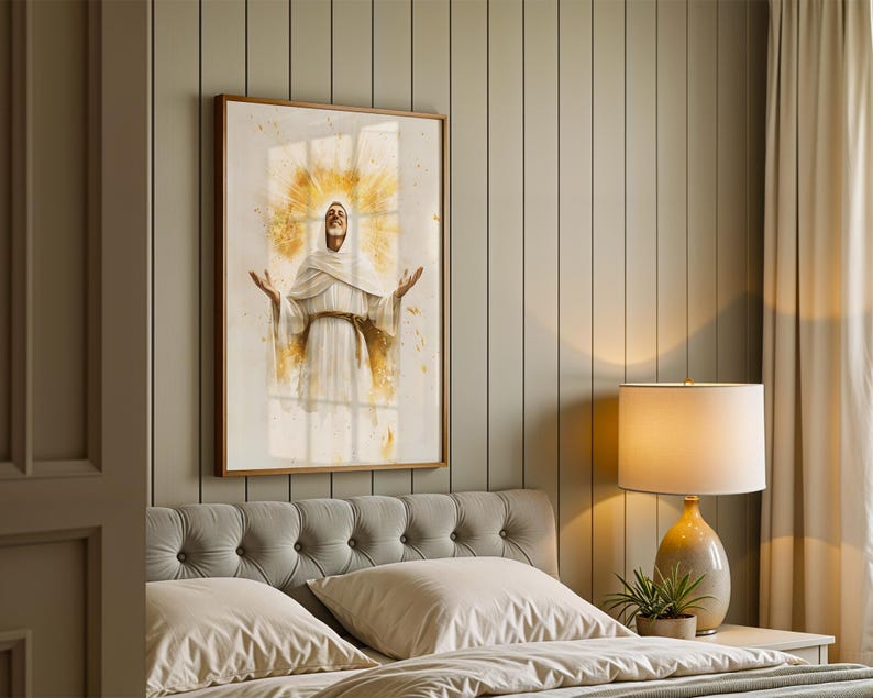 Saint Bernard of Clairvaux Printable Art | Modern Watercolor Catholic Wall Decor image 3