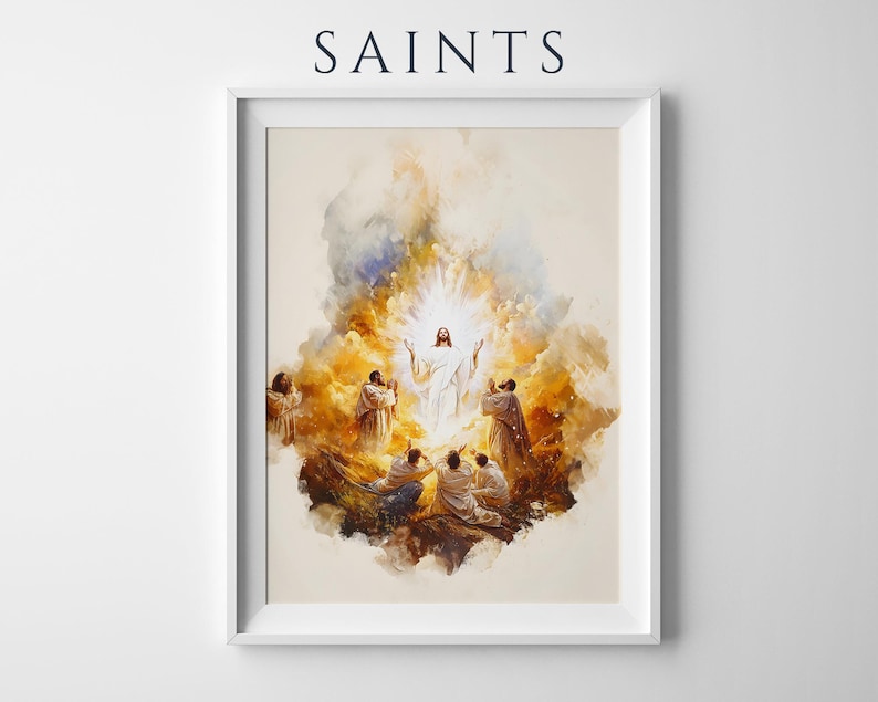 Póster enmarcado de La Transfiguración en el Monte Tabor / Arte mural católico moderno imagen 1