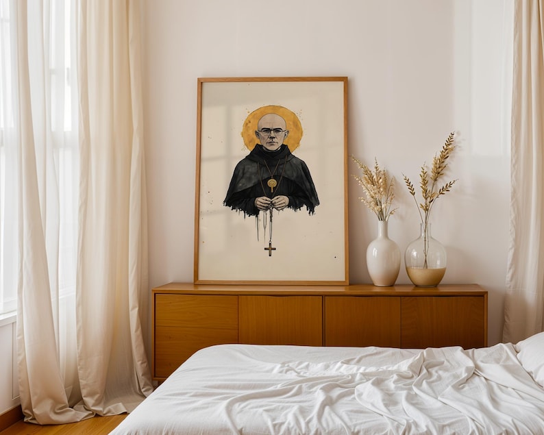 Saint Maximilian Kolbe Printable Art | Watercolor Catholic Wall Decor image 3