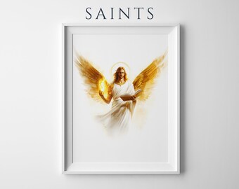 Saint Uriel the Archangel Framed Poster | Minimalist Catholic Wall Art
