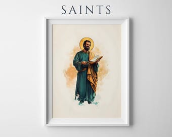 Saint Simon the Zelot ingelijste poster | Moderne katholieke minimalistische muurkunst