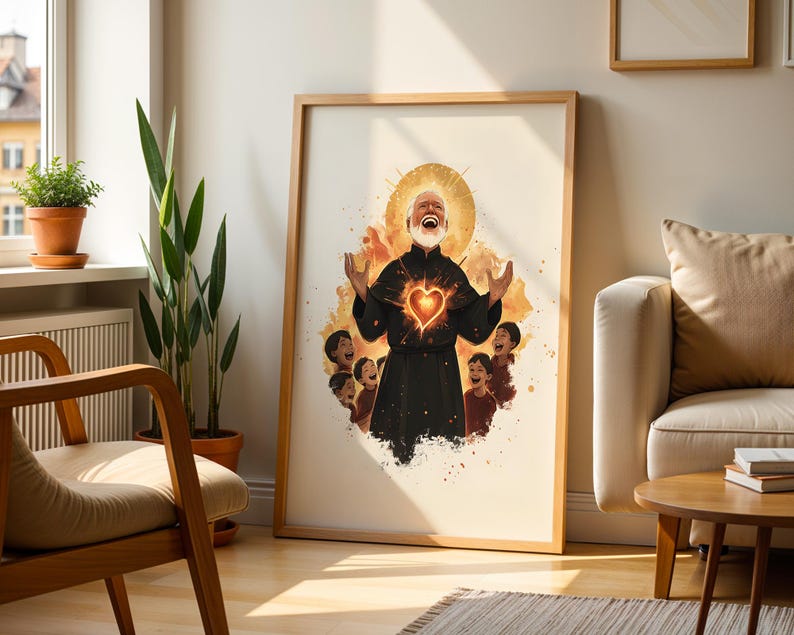 Utskrivbar konst av Sankt Filippus Neri | Akvarell katolsk väggdekoration bild 6