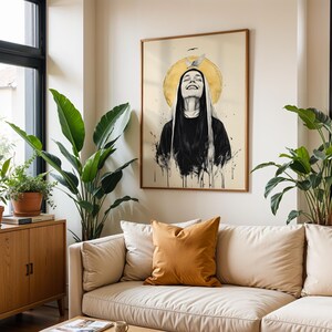 Saint Scholastica Framed Poster | Modern Watercolor Catholic Wall Art image 11