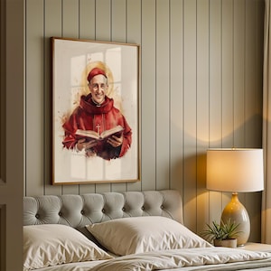 Saint Bonaventure Printable Art | Modern Watercolor Catholic Wall Decor image 3