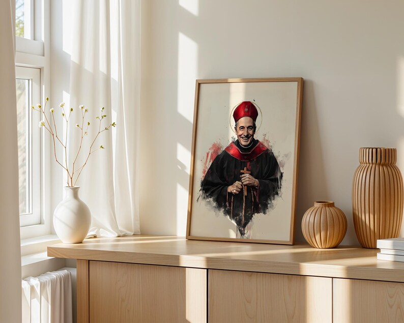 Saint Charles Borromeo Framed Poster | Modern Catholic Wall Art image 4