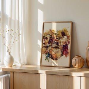 The Wedding at Cana Framed Poster | Minimalist Catholic Wall Art image 2