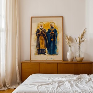 Saint Cyril and Methodius Printable Art | Modern Watercolor Catholic Wall Decor image 8