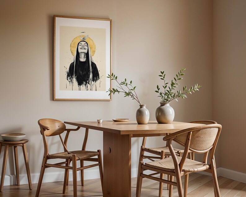 Saint Scholastica Framed Poster | Modern Watercolor Catholic Wall Art image 14