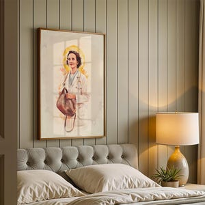 Lámina imprimible de Santa Gianna Molla / Decoración mural católica moderna en acuarela imagen 5
