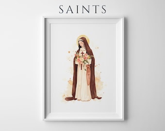 Saint Therese of Lisieux Framed Poster | Minimalist Catholic Wall Art