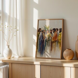 The Betrothal of Mary and Joseph Printable Art | Modern Watercolor Catholic Decor image 4