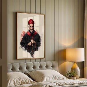 Saint Charles Borromeo Framed Poster | Modern Catholic Wall Art image 3