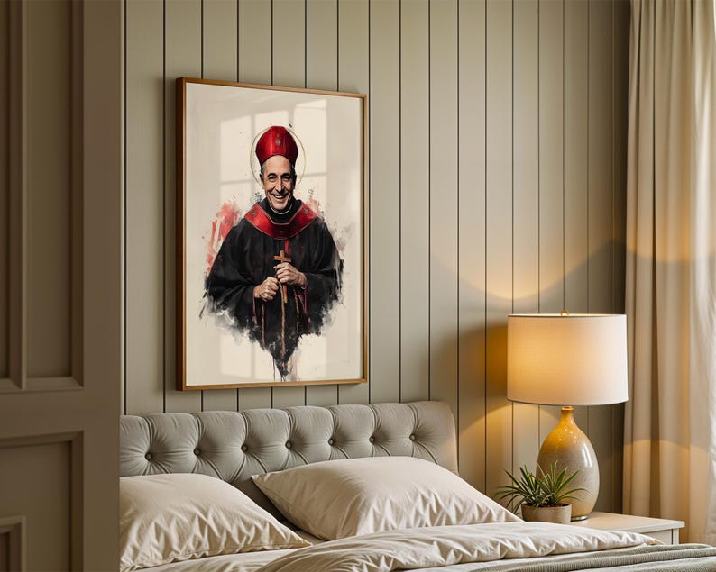 Saint Charles Borromeo Framed Poster | Modern Catholic Wall Art image 3