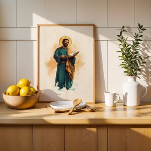 encadrée de Saint Simon le Zélote | Art mural minimaliste catholique moderne image 10
