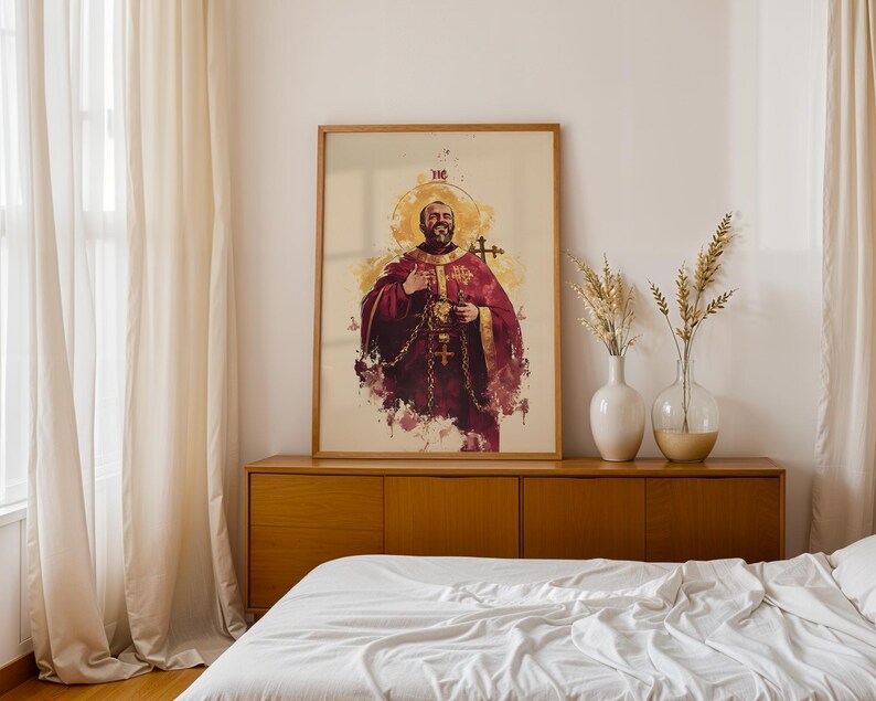 Arte imprimible de San Ignacio de Antioquía / Decoración católica de pared en acuarela imagen 8