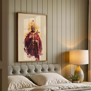 Arte imprimible de San Ignacio de Antioquía / Decoración católica de pared en acuarela imagen 3