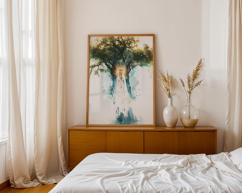 Unsere Liebe Frau von Fatima gerahmtes Poster | Minimalistische katholische Wandkunst Bild 13