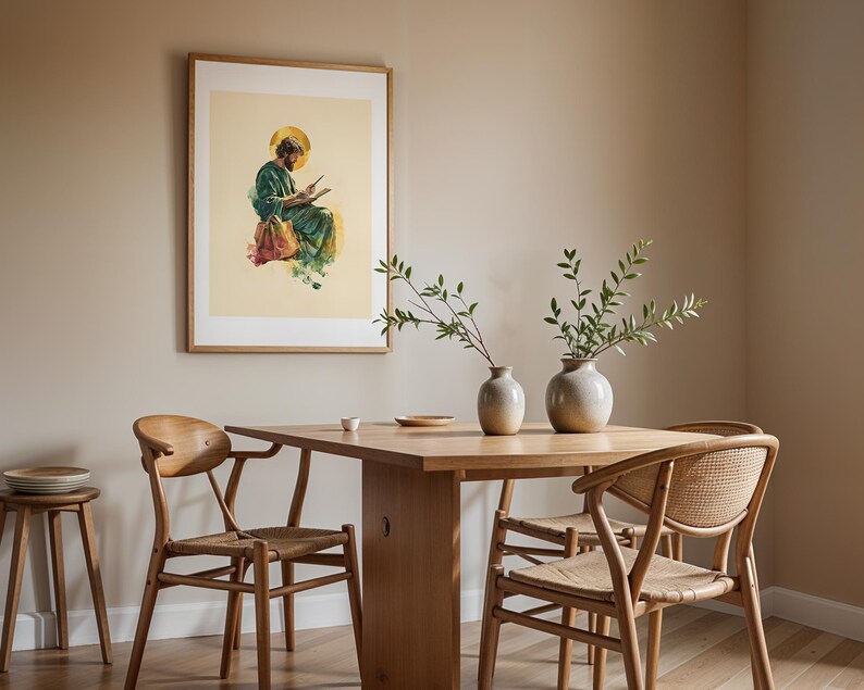 Utskrivbar konst av aposteln Matteus | Akvarell katolsk väggdekoration bild 8