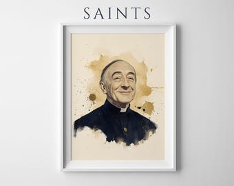 Saint John Baptist de Rossi afdrukbare kunst | Katholieke aquarel muurdecoratie