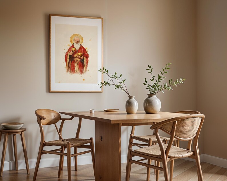 Saint Nicholas of Myra Framed Poster | Minimalist Catholic Wall Art image 14
