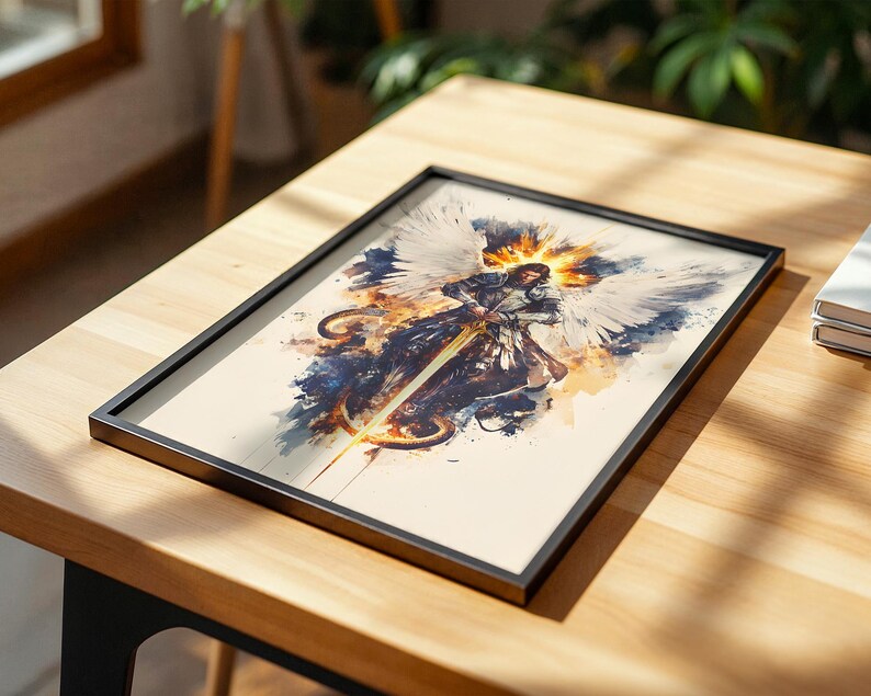 Saint Michael the Archangel Printable Art | Modern Catholic Watercolor Wall Decor image 10