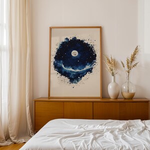 The Creation of the Stars and Moon Printable Art | Modern Watercolor Christian Wall Decor image 8