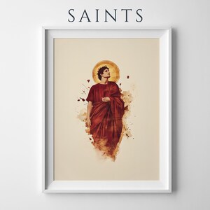 Saint Valentine of Rome Framed Poster | Minimalist Catholic Wall Art image 1