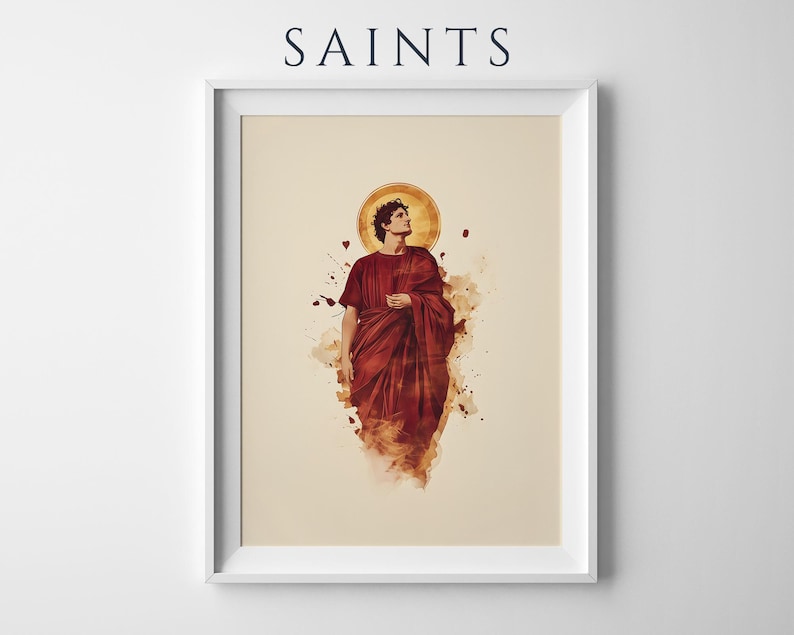 Saint Valentine of Rome Framed Poster | Minimalist Catholic Wall Art image 1