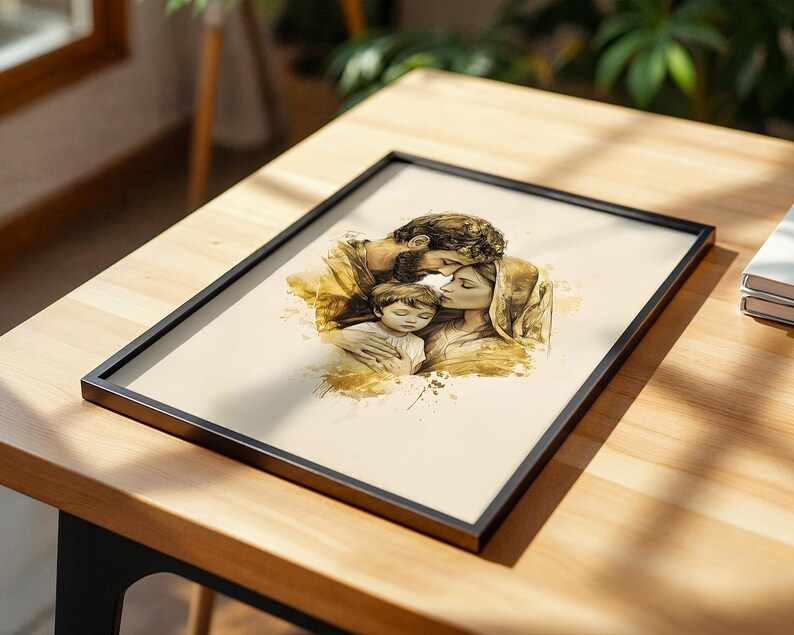 The Holy Family — Together Framed Poster | Minimalist Catholic Wall Art image 10