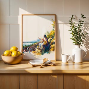 The Sermon on the Mount Framed Poster | Minimalist Catholic Wall Art image 11