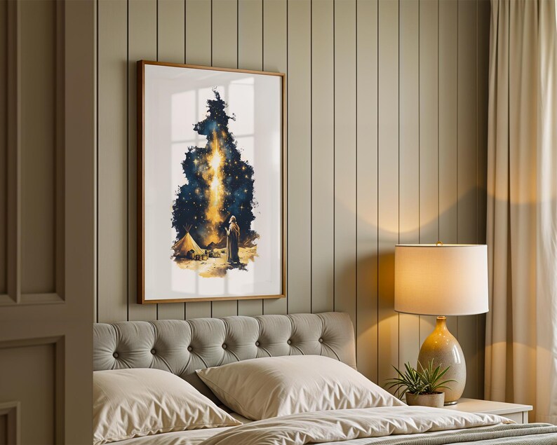 The Call of Abraham Framed Poster | Modern Catholic Wall Art | Wooden Frame image 12