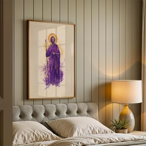 Saint Jude Thaddaeus Printable Art | Modern Watercolor Catholic Wall Decor image 6