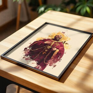 Arte imprimible de San Ignacio de Antioquía / Decoración católica de pared en acuarela imagen 5