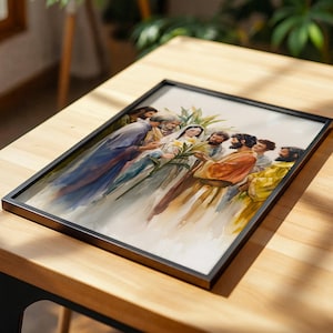 The Betrothal of Mary and Joseph Printable Art | Modern Watercolor Catholic Decor image 5