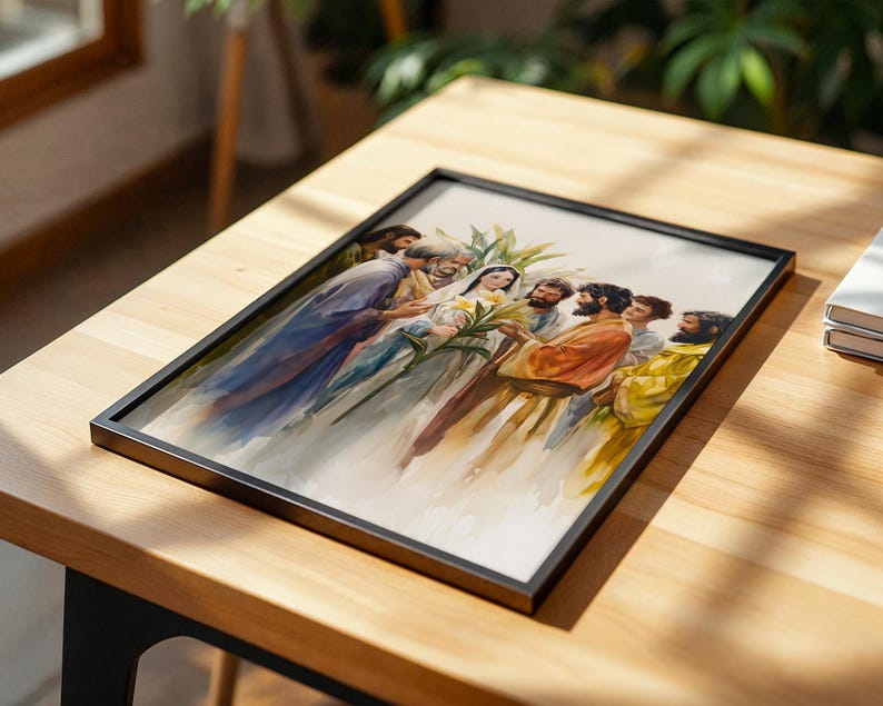 The Betrothal of Mary and Joseph Printable Art | Modern Watercolor Catholic Decor image 5