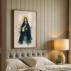Saint Bridget of Sweden Framed Poster | Minimalist Catholic Wall Art image 3