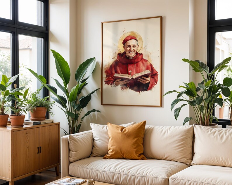 Saint Bonaventure Printable Art | Modern Watercolor Catholic Wall Decor image 6