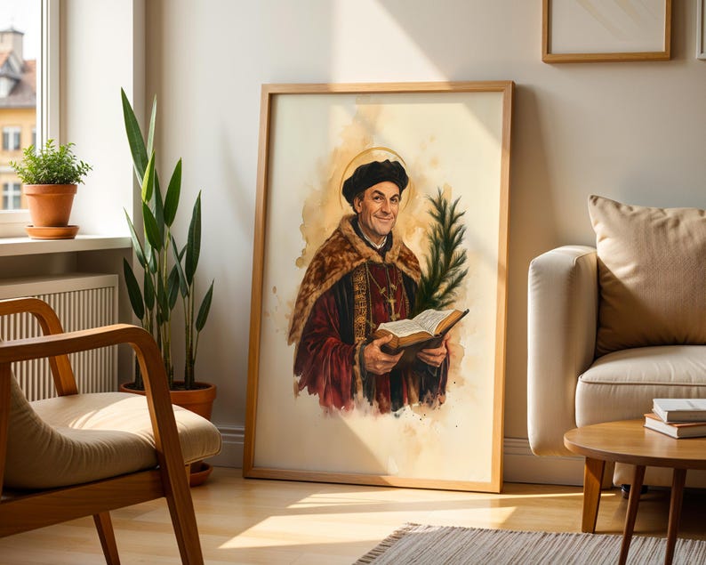 Saint Thomas More Printable Art | Modern Watercolor Catholic Wall Decor image 5