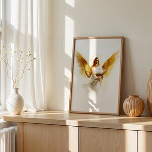 Saint Uriel the Archangel Printable Art | Watercolor Catholic Wall Decor image 2