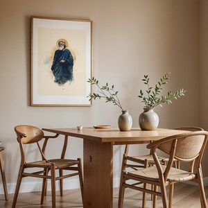 Utskrivbar konst av aposteln Sankt Bartolomeus | Akvarell katolsk väggdekoration bild 9