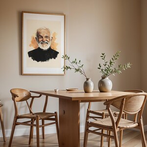 Utskrivbar konst av Sankt Johannes Vianney | Modern akvarell katolsk väggdekoration bild 7