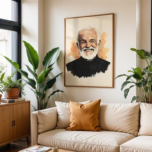 Utskrivbar konst av Sankt Johannes Vianney | Modern akvarell katolsk väggdekoration bild 5