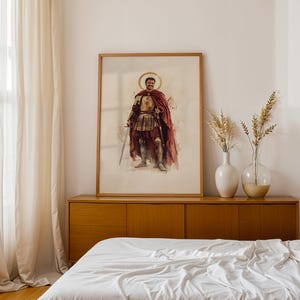 Arte imprimible de San Martín de Tours / Decoración católica de pared en acuarela imagen 8