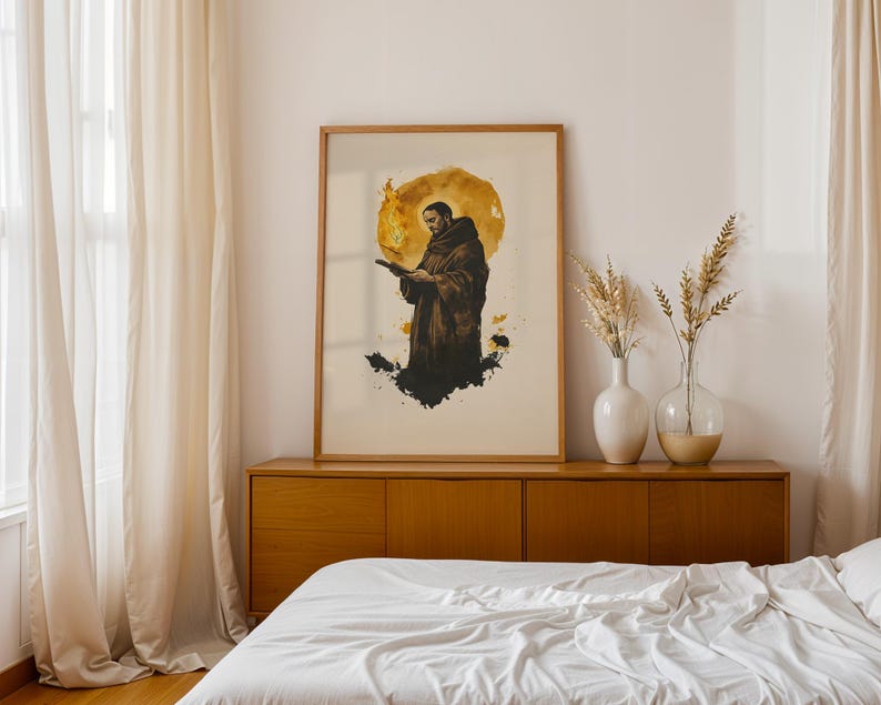 Stampa artistica di San Giovanni della Croce / Decorazione murale cattolica moderna ad acquerello immagine 8