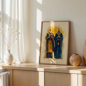 Saint Cyril and Methodius Framed Poster | Modern Catholic Wall Art image 4