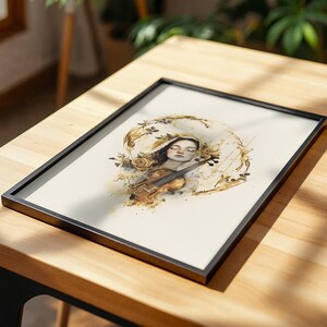 Saint Cecilia ingelijste poster — Moderne katholieke aquarel muurkunst afbeelding 10