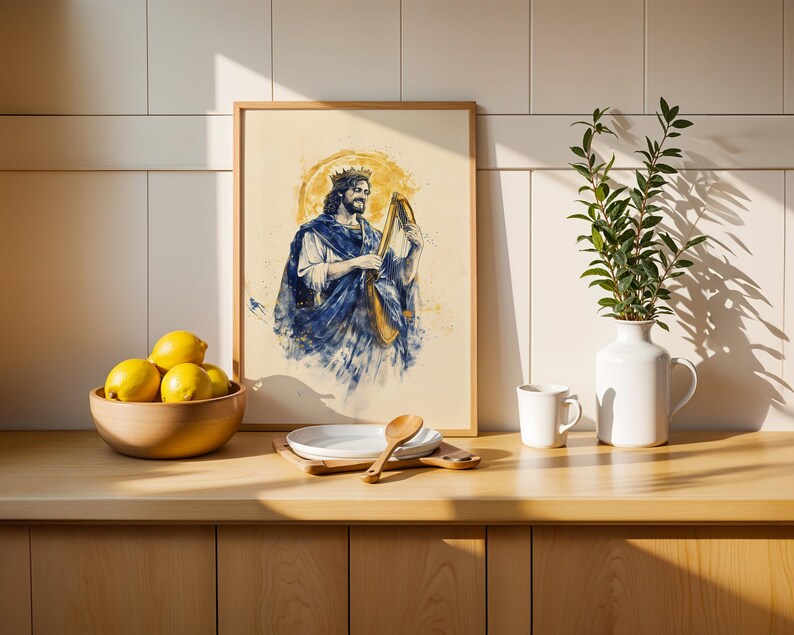 König David druckbare Kunst | Moderne katholische Wanddekoration Bild 7
