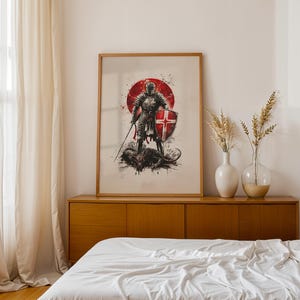 Saint George Framed Poster | Modern Watercolor Catholic Wall Art | Ready to Hang image 13